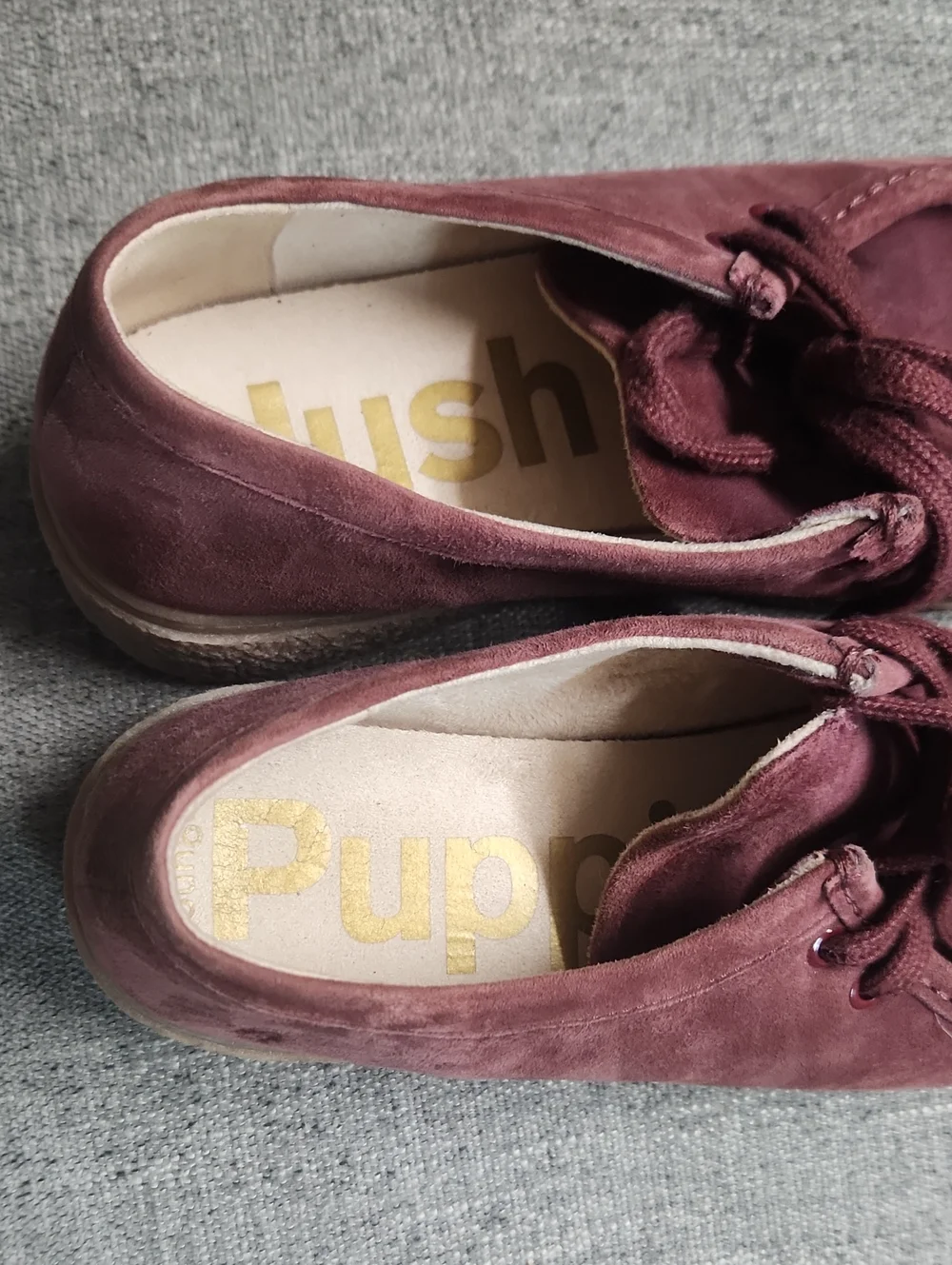 Hush Puppies Wine Suede Casual Lace-Up Platform Shoe Merlot Red 9.5